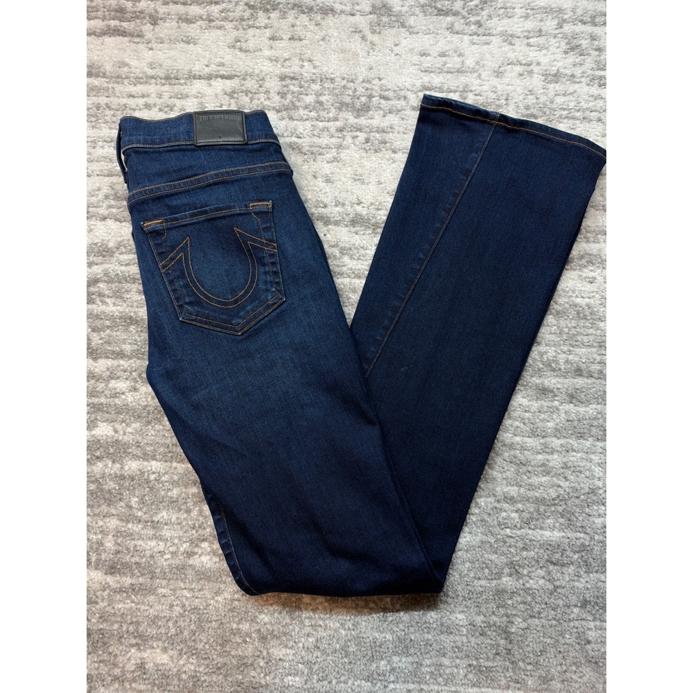 True Religion Jeans Women 27 Blue Becca Mid Rise Bootcut Flare WB083RR4